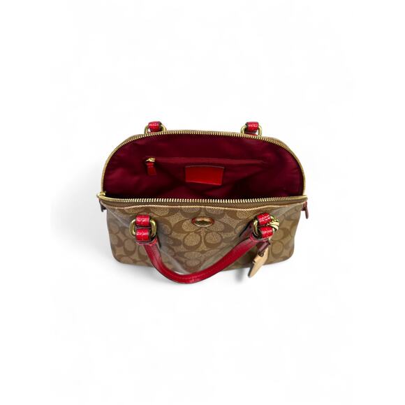 Coach Peyton Signature Cora Dome Coated Canvas Satchel Bag - Picture 16 of 16